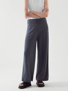 COS Grey Wool Straight Leg Knit Pants Sz M